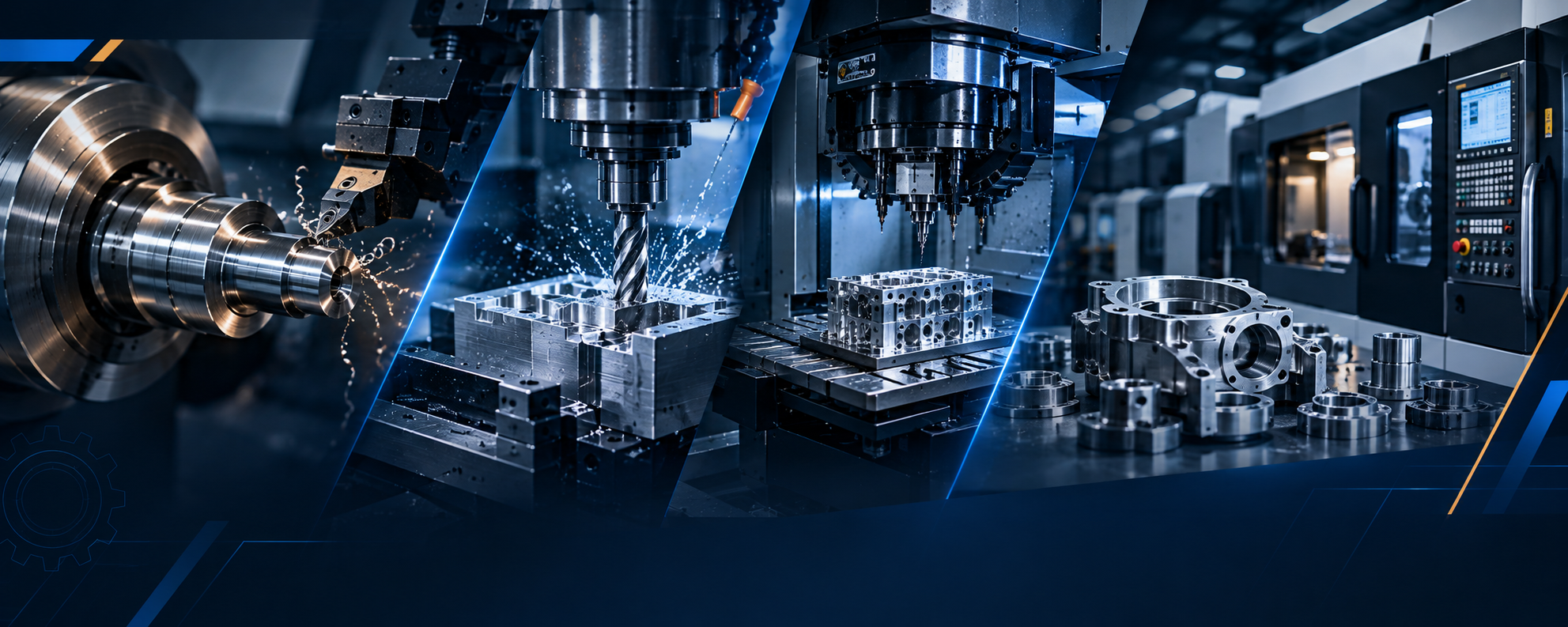 CNC lathe turning metal component